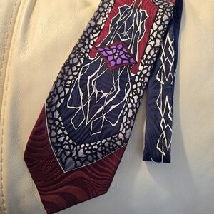 Chez Roffé New York Multicolor 58.5" Silk Necktie Tie As Is